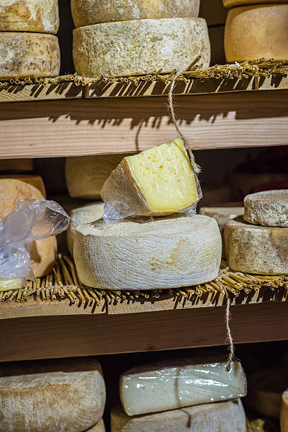 istock round pieces of cheese 629728790