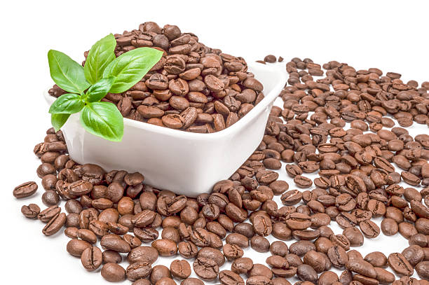 istock Pile of roasted coffee beans on a white background 629732024
