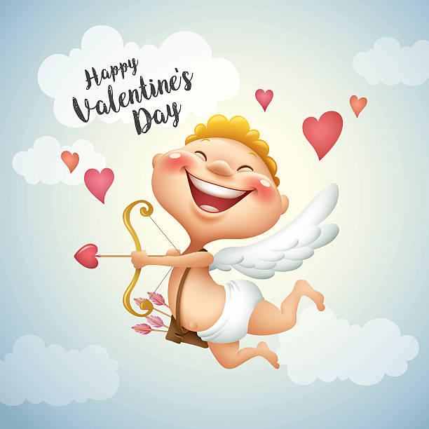 cupid cartoon illustration of cupid Valentines Day Images stock illustrations