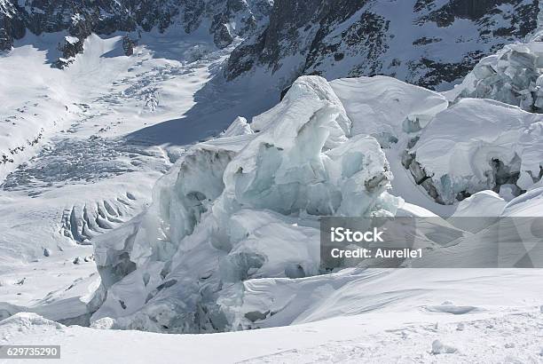 The Valley Blanche Stock Photo - Download Image Now - Adventure, Auvergne-Rhône-Alpes, Back Country Skiing