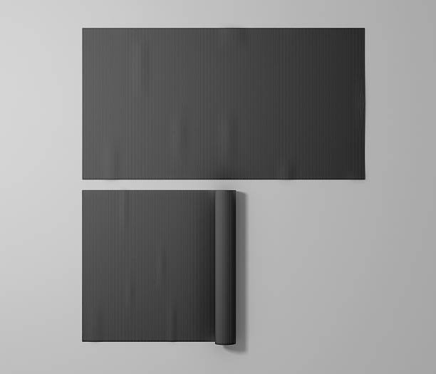 Blank black rubber sport mat mockup, isolated