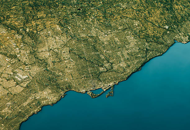 istock Toronto 3D Landscape View South-North Natural Color 629737210