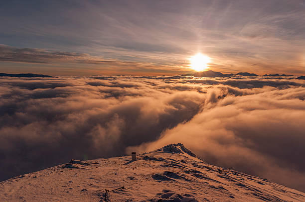 istock Winter inversion of clouds during the sunset 629742026