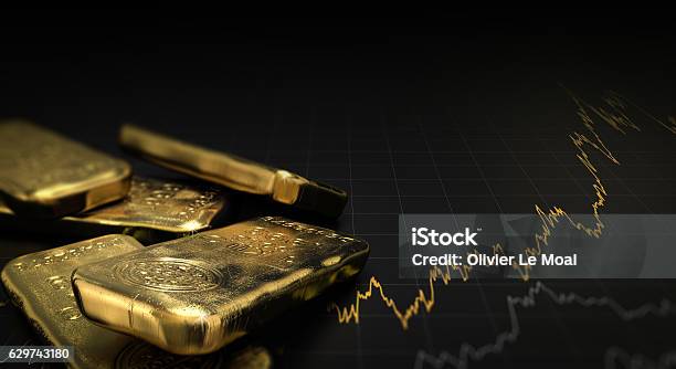 Gold Price Commodities Investment Stock Photo - Download Image Now - Gold - Metal, Gold Colored, Ingot