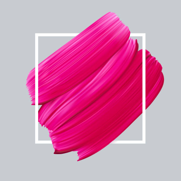 illustrazioni stock, clip art, cartoni animati e icone di tendenza di striscio di rossetto vettoriale rosa su sfondo bianco - oil distribution