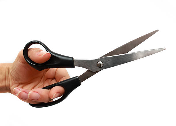 istock Hand is holding scissors isolated on a white background 629746662
