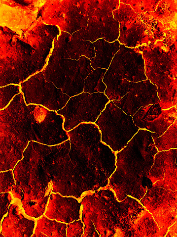 The surface of seamless hot lava. Disaster warning background