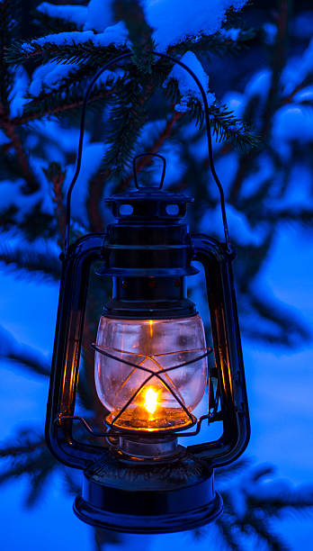 Storm lantern Christmas decoration stock photo