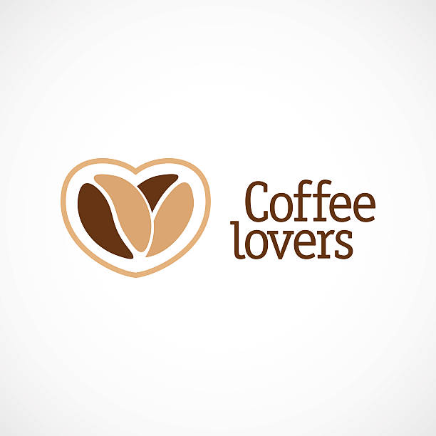 ilustrações de stock, clip art, desenhos animados e ícones de coffe love sign. two beans as a heart. - coffee bean coffee label retro revival