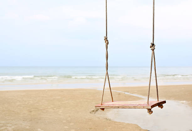 istock Lonely swing on the beach 629760540
