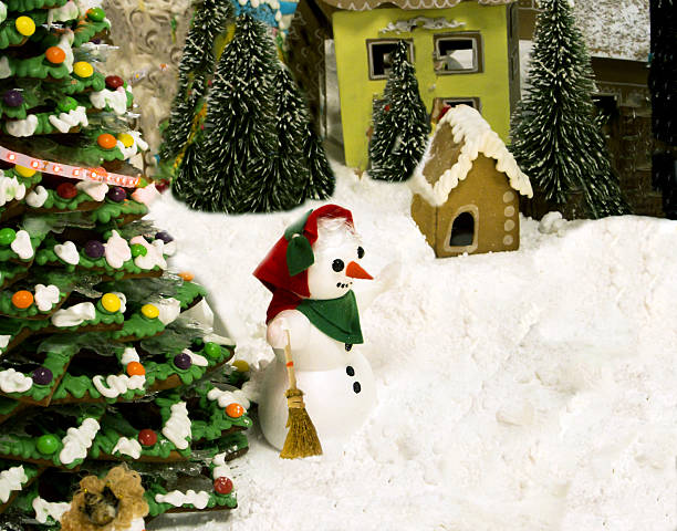 istock Christmas with a fir-tree and a snowman 629764744
