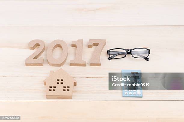 House Glasses2017 Calculator In Form Of A House Stock Photo - Download Image Now