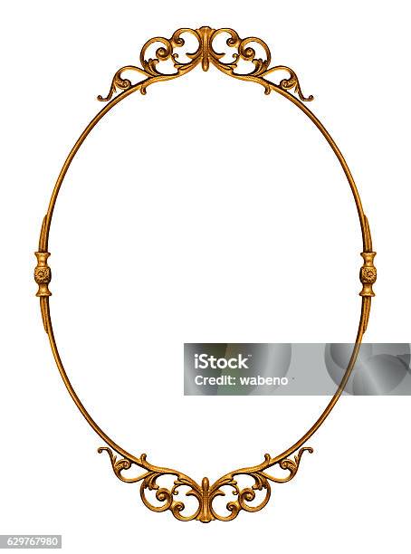 Golden Antique Frame Stock Photo - Download Image Now - Gold - Metal, Gold Colored, Picture Frame