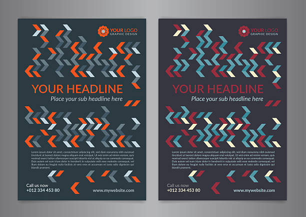 Set A5, A4 Business brochure flyer design layout template. Set A5, A4 Business brochure flyer design layout template with zigzag pattern. Leaflet cover presentation, Modern Backgrounds. Vector illustration. chevron stock illustrations