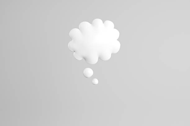 3D illustration of white speech bubble stock photo