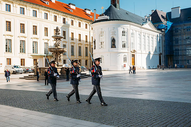 衛兵の交代式を称える大統領宮殿の衛兵 - changing the guard ストックフォトと画像