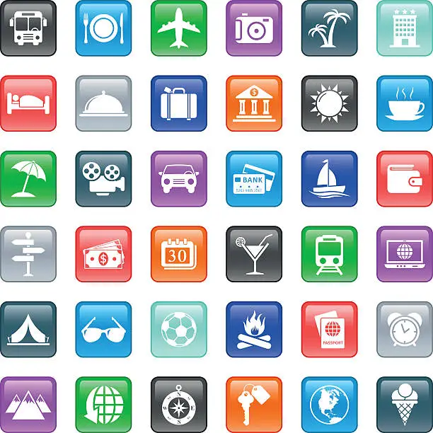 Vector illustration of travel icons