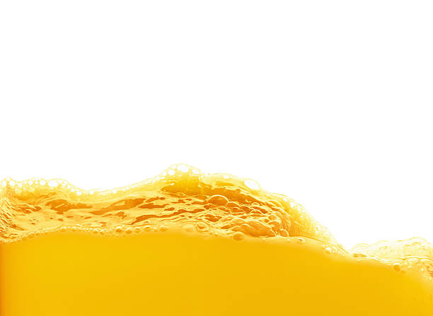 istock Orange juice splash isolated on white background 629780392