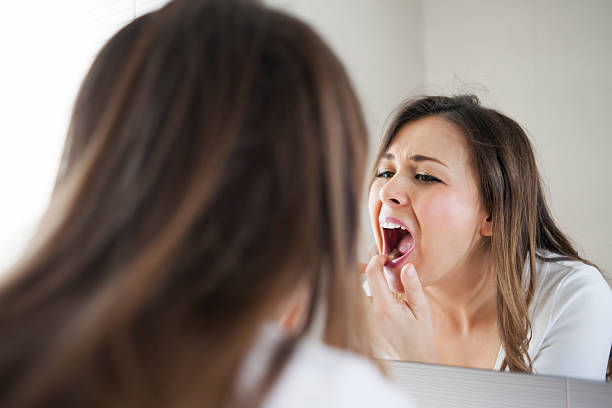 istock Taking care of her skin and teeth 629780610