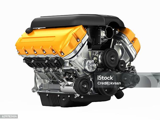 Automotive Engine Perspective View Without Shadow 3d Stock Photo - Download Image Now
