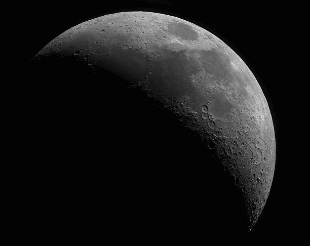 istock Gibbous moon on black background view from space 629782592