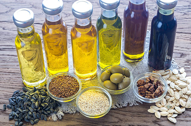 istock Bottles with different kinds of vegetable oil 629785740