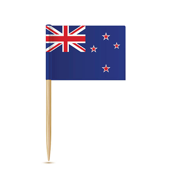 istock Flag of New Zealand toothpick on white background 629785846
