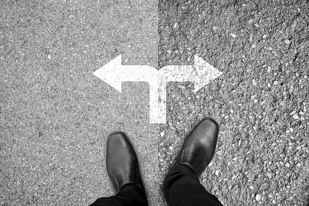istock Decision at the crossroad - easy or hard way 629786120