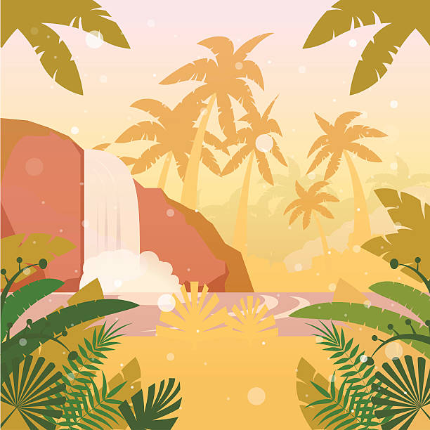 ilustrações, clipart, desenhos animados e ícones de fundo plano da selva20 - waterfall backgrounds heaven nature