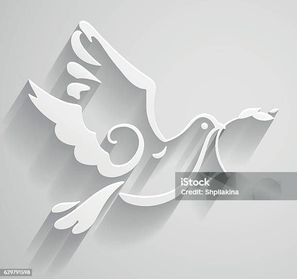 White Dove Stock Illustration - Download Image Now - Dove - Bird, Symbols Of Peace, Peace Sign - Gesture