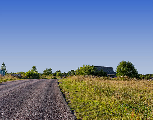 istock Landscape with road and blue sky 629792100