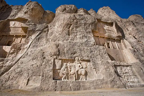 Photo of Monuments Naqsh-e Rustam, ancient necropolis near Persepolis, Iran.