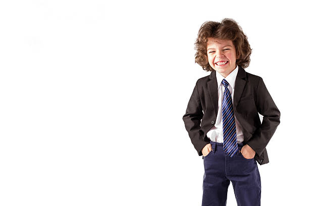 istock Curly cute boy laughing and looking at the camera. 629793258