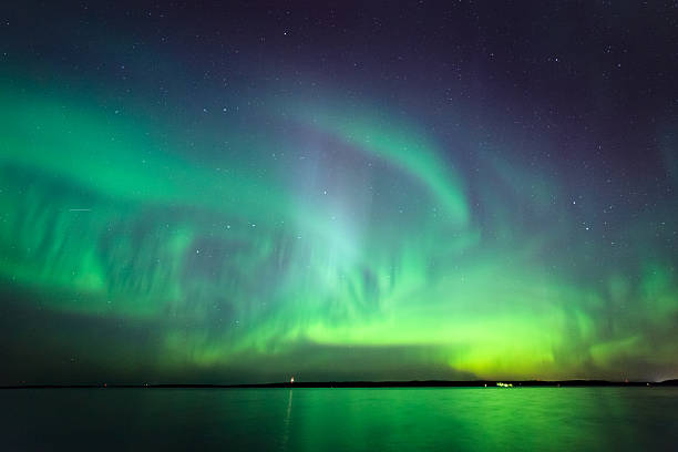 istock Northern lights over lake in finland 629794194