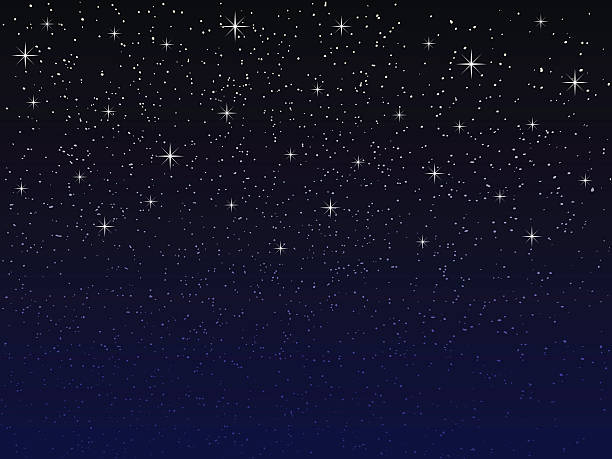 night sky with stars vector night sky with snowflakes and stars, suitable for christmas or new year greeting card, seasonal winter concept with place for your text night sky only stock illustrations
