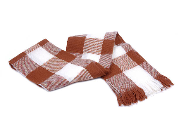 istock Brown wool scarf on a white background 629797184