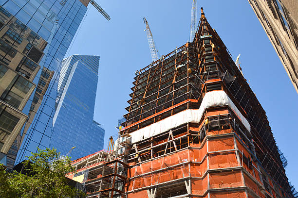 istock Skyscraper under construction urban area against blue sky 629800660