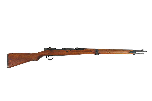 istock Antique Military Rifle Isolated On White 629801536