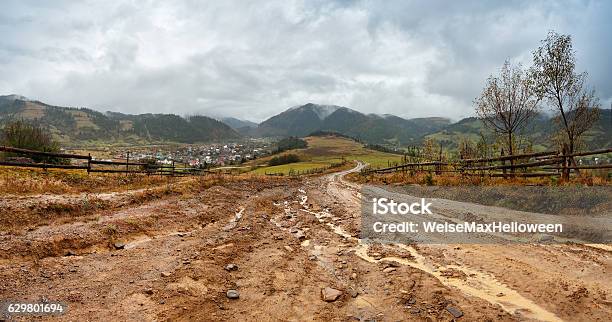 Muddy Ground After Rain In Mountains Extreme Rural Dirt Road Stock Photo - Download Image Now