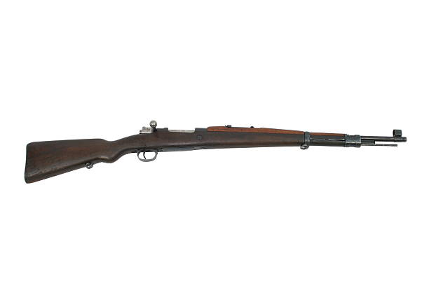 istock Antique Military Rifle Isolated On White 629802118