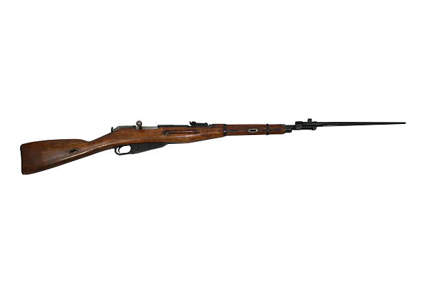 istock Antique Military Rifle Isolated On White 629802160