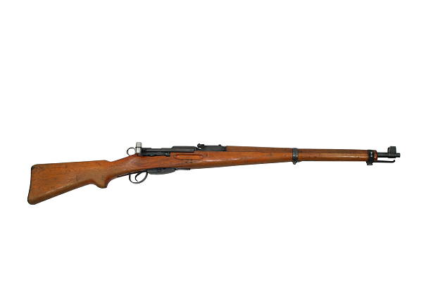 istock Antique Military Rifle Isolated On White 629802346