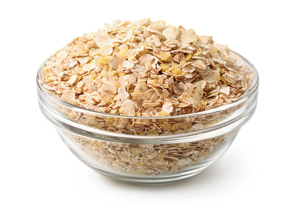 getreideflocken - granola cereal breakfast stack stock-fotos und bilder
