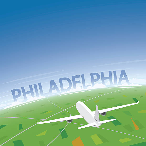 Philadelphia Flight Destination Philadelphia Flight Destination philadelphia aerial stock illustrations