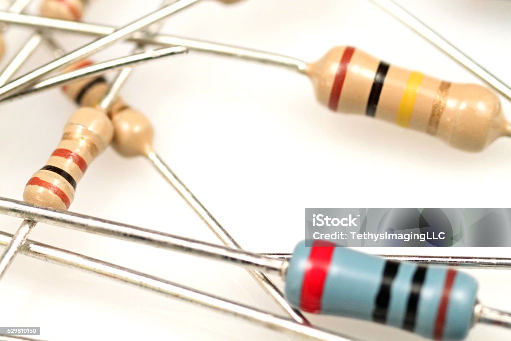 Resisttor Electronic Resistor Components On A White Background Stock Photo ...