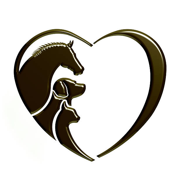 Horse,Dog and Cat Lover. 3D Rendering Illustration