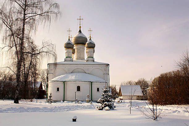 istock Winter landscape with church 629816966