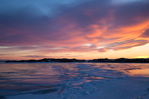 istock Winter landscape with color ice 629817580