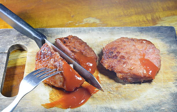 istock fried minced pork dressing ketchup and slice on chopping plate 629821280