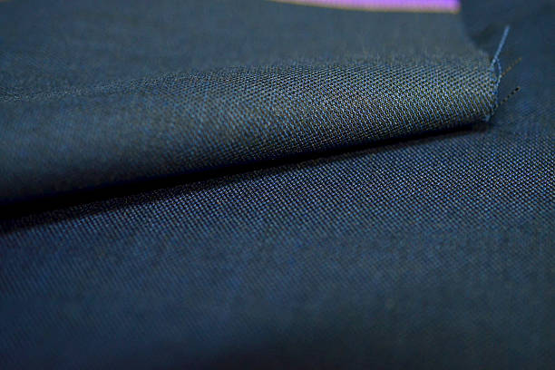 istock close up texture dark blue fabric of suit 629832316